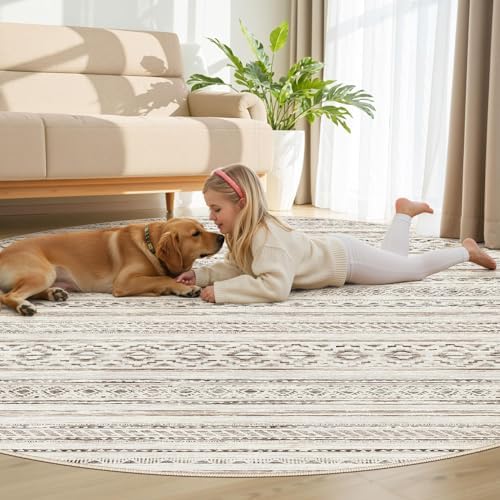 cotiled 8x8 Round Rug 8ft Circle Living Room Boho Area Rugs - Image 5