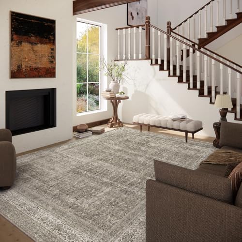 palohom 10x14 Area Rug Washable Rugs: Living Room Rug Stain Resistant Non Slip Low Pile Faux Wool Soft Large Area Rugs for Bedroom Farmhouse Dining Room Under Table Nursery Home Office Indoor - Image 2