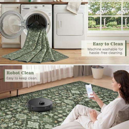 DCX Distressed Vintage Washable 9x12 Area Rug - Image 5