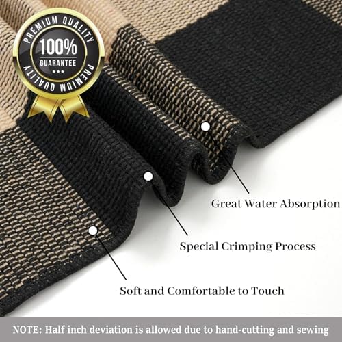 KILOCOCO Buffalo Plaid Checkered Rug 5x7 ft Living Room Rug Brown and Black - Image 5