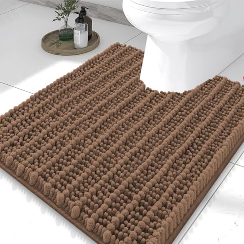 Smiry Bathroom Toilet Rugs U Shaped 24X20, Chenille Bath mats for Toilet by Smiry