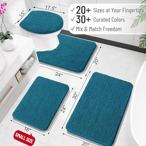 OLANLY Toilet Rugs U-Shaped 24x20, Soft Absorbent Chenille Contour Rugs - Image 2