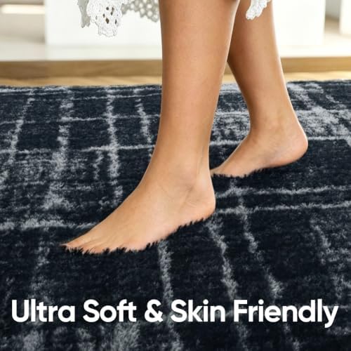 Noahas 2x8 Grey Fluffy Soft Runner Rug Non-Slip for Bedroom Dorm Hallway - Image 5