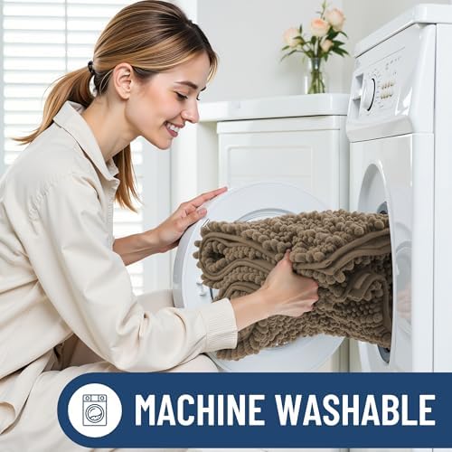 Smiry Bathroom Rugs 47X17, Extra Soft Rubber Backing Chenille Bath Mats - Image 6
