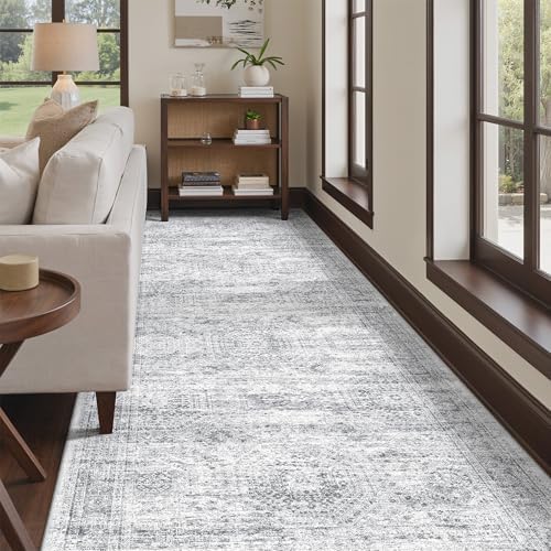 4x12 Runner Rug Non Slip,Washable Hallway Runner Rug,Grey - Image 4