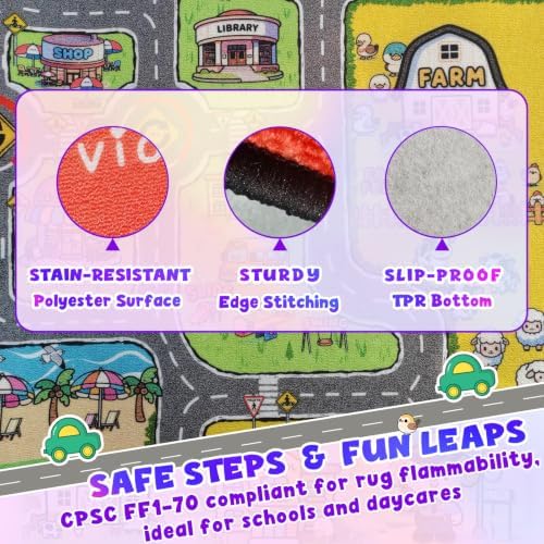 Large Car Road Rug 9x12, Kids Rug for Classroom, Playroom - Image 4