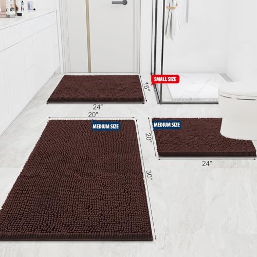 Smiry Bathroom Rugs 47X20, Luxury Chenille Extra Soft Absorbent Bath Mat - Image 2