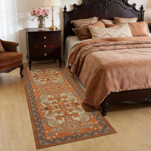 GarveeHome Tiger Print 2'x6' Washable Runner Rug Non Slip Boho Hallway Rug - Image 3