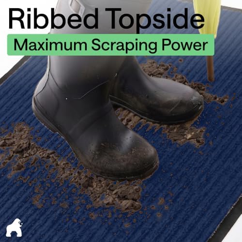 GORILLA GRIP Traffic Guard Indoor Outdoor Heavy Duty Door Mat, 70x24 Blue - Image 4