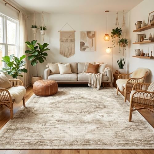 Garvee Beige Boho Washable 5x7 Area Rug for Bedroom Living Room - Image 3