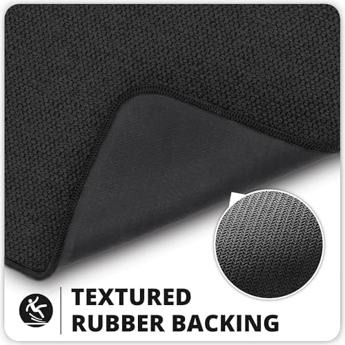 Bath Mat,Ultra Thin Bathroom Rugs,Rubber Bath Mats for Bathroom,No Slip Bath Rugs,Quick Dry,Machine Washable,Low Pile,Absorbent,Shower Outside,Sink,Home Decor Accessories.Black,1'5"x2'3"(17x27inch) - Image 4
