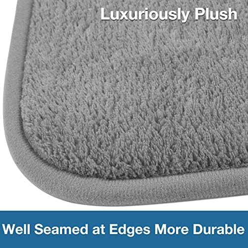 Long Bathroom Runner Rug Narrow Skinny Thin Bath Mat Non Slip Washable Grey - Image 3