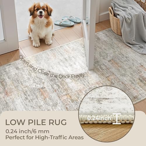 2x12 Runner Rug Non Slip,Washable Hallway Runner Rug,Green - Image 6