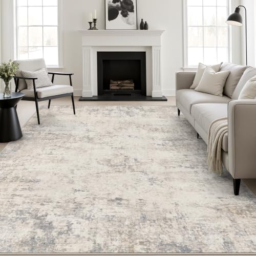 10x14 Area Rug Living Room: Modern Washable Soft Carpet Brown Beige by FXRHLP