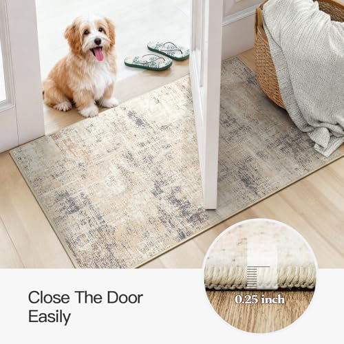 2x4 Area Rugs for Entryway Bathroom, Abstract Kitchen Mats for Floor,Gold - Image 6
