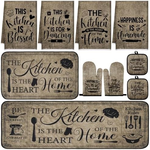 Fourluoo 10 Pcs Rustic Farmhouse Kitchen Decor and Accessories Set by Fourluoo