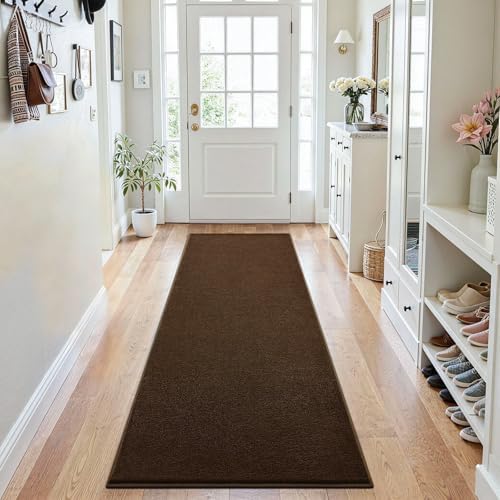 ISEAU 2x6 Soft Runner Rug for Hallway, Washable and Non-Slip, Brown - Image 5