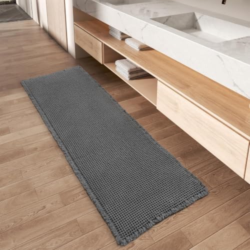 Upgraded Waffle Bath Mat Runner Absorbent Non Slip Bathroom Mat, 2' x 5' by AMOAMI