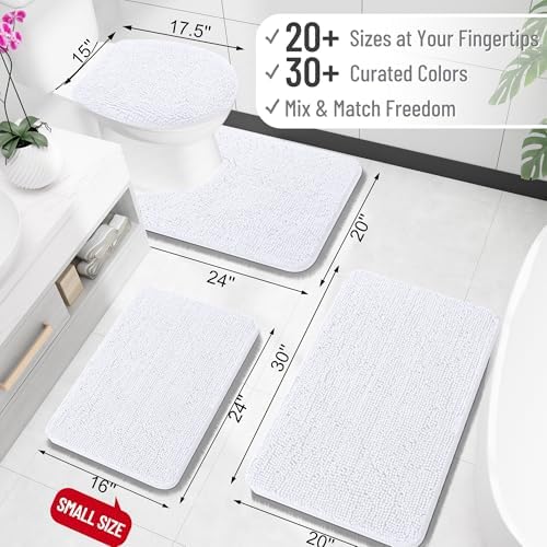 OLANLY Toilet Rugs U-Shaped 24x24, Soft Absorbent Chenille Contour Rugs - Image 2