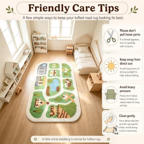 Nayoroom 3D High-Low Tufted Town Road Kids Playroom Rug, 3 x 5 ft - Image 6