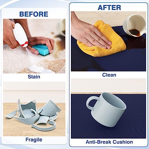 StepRite Kitchen Mats for Floor, 2-Piece Anti-Fatigue Kitchen Rugs, Blue - Image 4