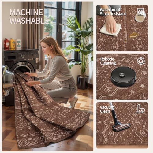 SERISSA 2'6"x8' Washable Non-Slip Boho Runner Rug for Hallway - Image 3