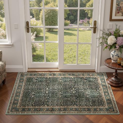 Lofus 2x3 Area Rugs for Entryway, Washable Non-Slip Mats for Floor, Green by Lofus