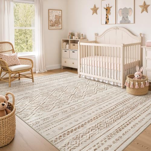 Nakagishi Boho 10x12 Area Rug Living Room Rugs Machine Washable Brown - Image 7