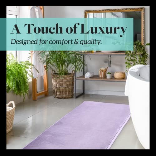 Memory Foam Bath Mat Non Slip Absorbent Super Cozy Velvet Bathroom Rug Carpet (17 inches X 24 inches, Lavender) - Image 6