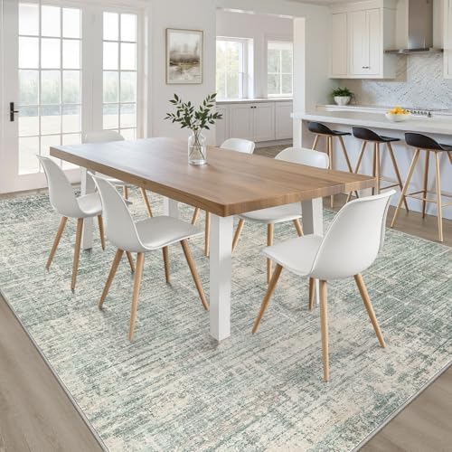 LOONGRUG 5x7 Area Rug Washable Neutral Modern Rug for Living Room Green - Image 5