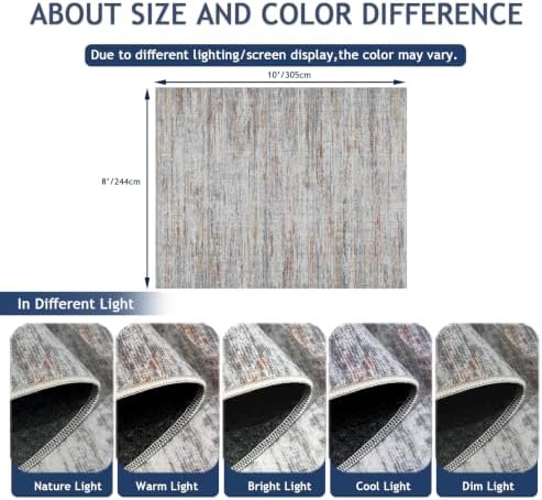 8x10 Area Rugs for Living Room,Modern Abstract Non-Slip Backing Washable Rugs,Soft Thin Large Area Rug，Stain Resistant Carpets for Bedroom Dining Room Home Decor - Image 2