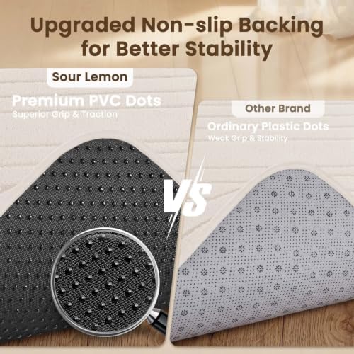 Sour Lemon 2x6 Runner Rug for Hallways Non Slip, Bedroom Modern Cream Rugs - Image 7