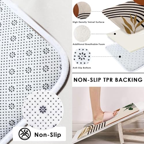 Bathroom Sets with Shower Curtain and Rugs, Set of 4 Geometric Boho - Image 3