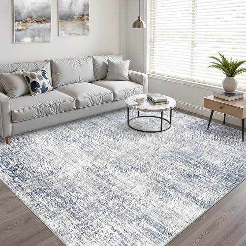 LOONGRUG 6x8 Area Rug Washable Neutral Modern Rug for Living Room Blue - Image 6