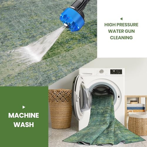 8x10 Green Washable Area Rugs for Living Room,Bedroom,Dining Room,Playroom - Image 3