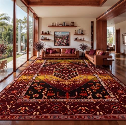 SERISSA 9x12 Washable Non Slip Boho Area Rug for Living Room by SERISSAHomeDecorCollection