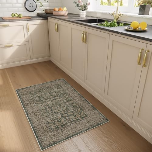 Boho Washable Kitcheh Rug for Entryway: Door Mat Indoor Entrance 2x3 Small Throw Rug Stain Resistant Non-Slip Low Pile Soft Carpet for Kitchen Front Door Indoor Entrance Entry Bedroom - Image 5