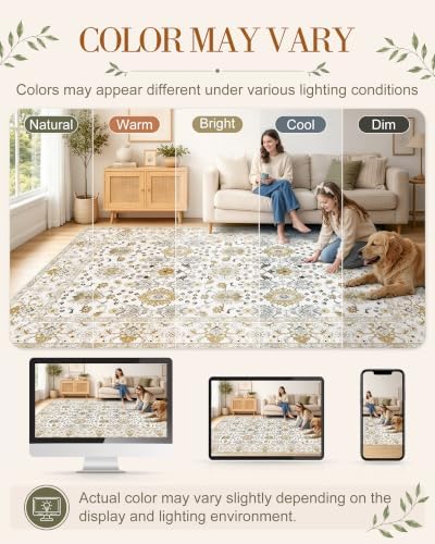 OLANLY 9x12 Washable Area Rug, Soft Non Slip Carpet for Bedroom Living Room - Image 2