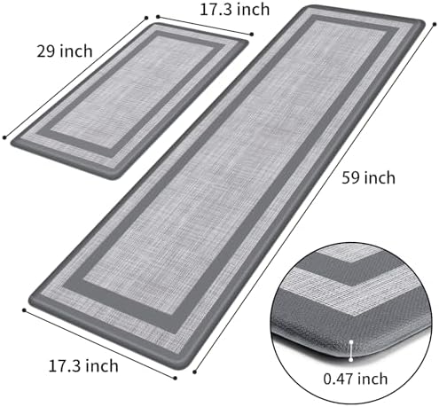 Mattitude Kitchen Mats Set of 2,Cushioned Anti-Fatigue Non-Skid Rug Sets - Image 2