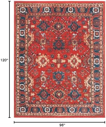 SAFAVIEH Vintage Hamadan Area Rug 8'x10', Traditional Orange & Blue VTH214C - Image 2
