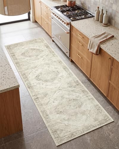 Garvee Beige Boho Washable 2.5x10 Runner Rug for Kitchen Hallways Entryway - Image 4