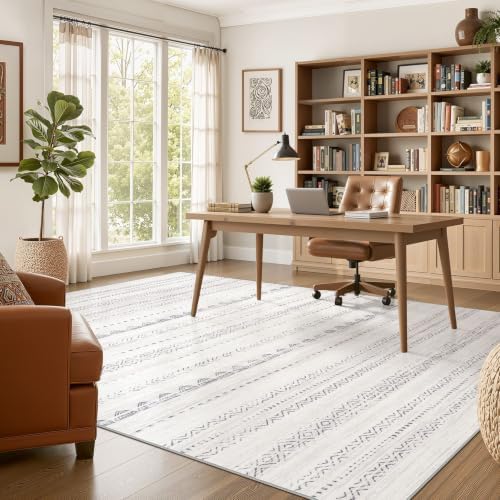 Nakagishi Boho 10x12 Area Rug Living Room Rugs Machine Washable Gray - Image 5