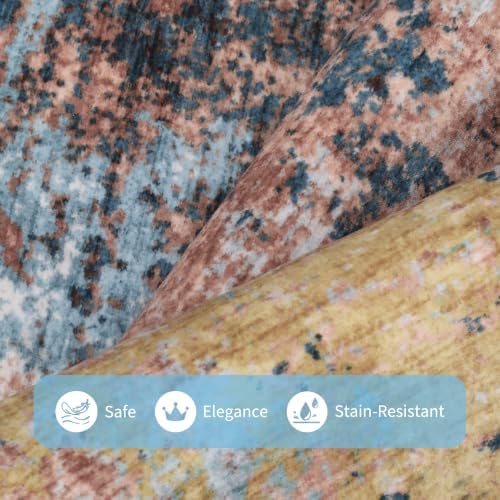 GarveeHome Washable Area Rug 3x5 Modern Abstract Yellow - Image 6