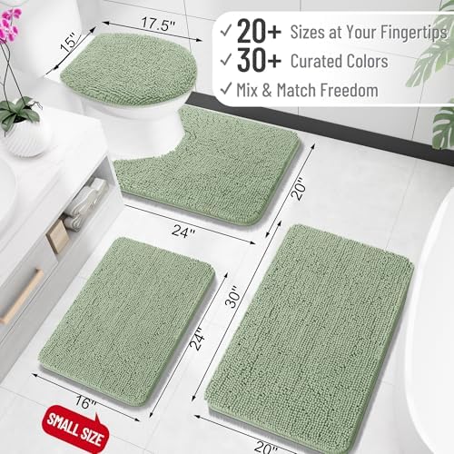 OLANLY Small Bathroom Rugs 30x18, Extra Soft Absorbent Chenille Bath Rugs - Image 2