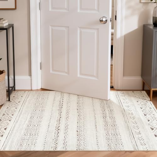 cotiled Washable 3x5 Entryway Rugs: Boho Moroccan Soft Small Rug - Image 4