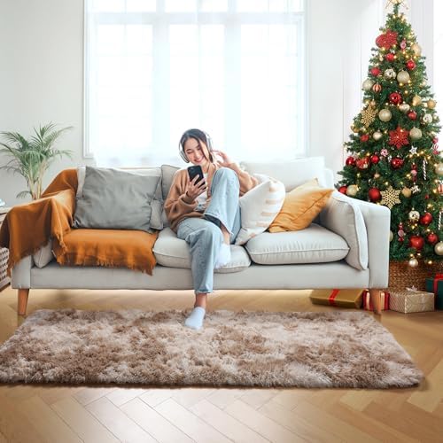 Runner Rugs for Bedroom Living Room, 2x6 Tie-Dyed Beige Hallway Area Rug - Image 6