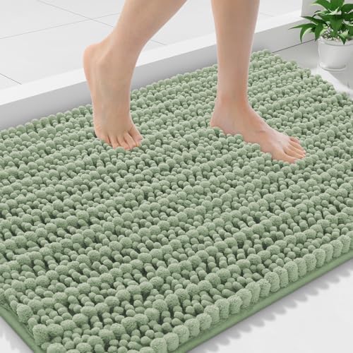 Smiry Bathroom Rugs 36X24, Extra Soft Rubber Backing Chenille Bath Mats by Smiry