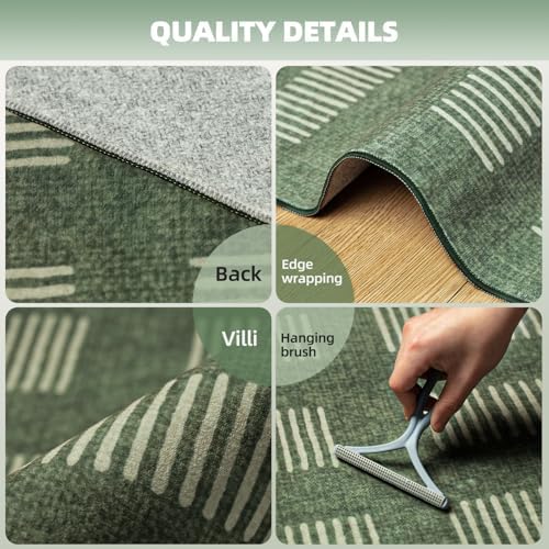 Washable Rugs 8x10 Area Rugs for Living Room,Ultra Soft Faux Wool Retro Carpets,Non Slip Backing,Durable Edge Binding,Stain Resistant,The Large Carpet for Bed Room,Dining Room,Office Decor - Image 4