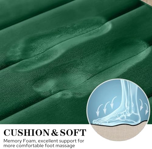 BYSURE Dark Green Memory Foam Bathroom Rug Set 3 Piece - Image 3