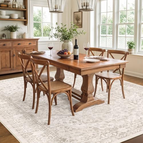 SameBed 6x9 Area Rug Living Room, Vintage Washable Carpet Neutral Beige - Image 2